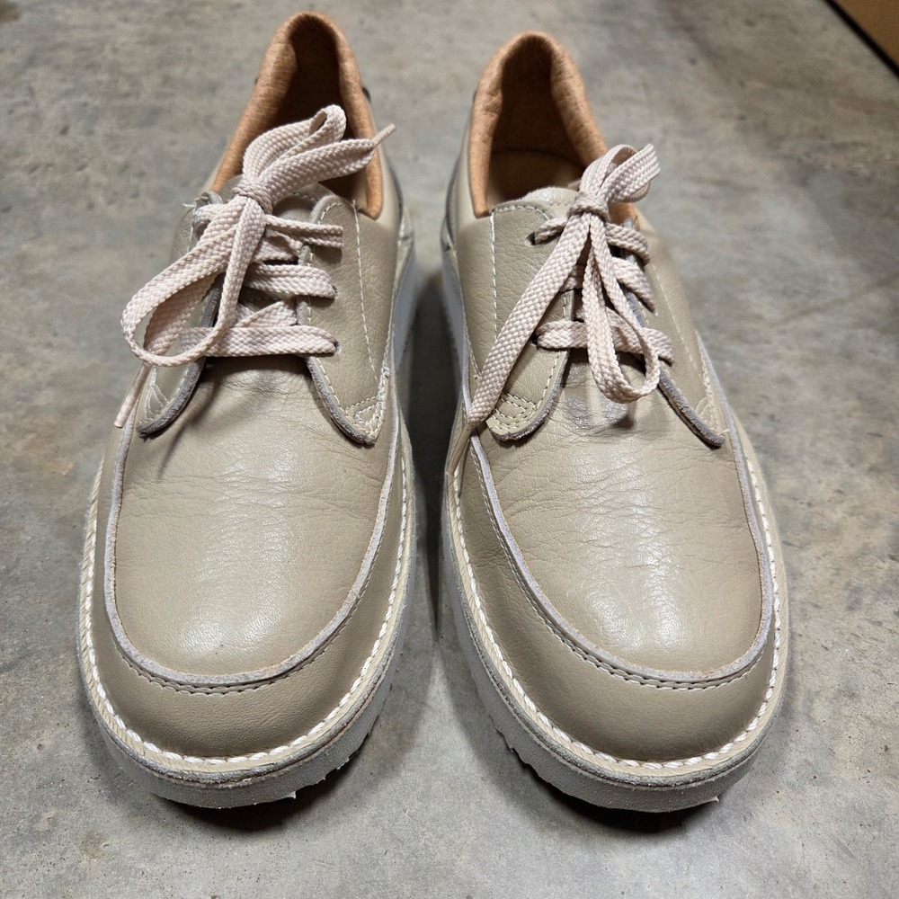 Mens Footonic II Eva-Tech 7 D Beige Leather Comfort Walking Shoes Made in USA